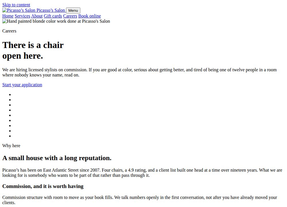 A web page rendered with no stylesheet, showing plain black Times New Roman text on white with blue underlined links